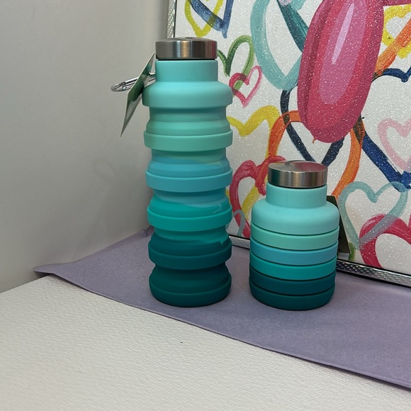 Collapsible Water Bottle with Carabiner Clip ombré color - Picture 2 of 2